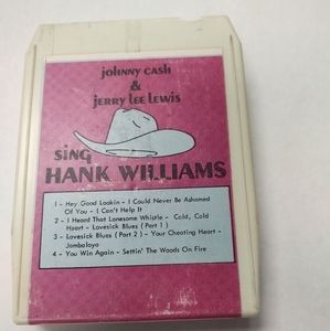 Jerry Lee Lewis and Johnny Cash Sing Hank Williams 8 track tape cassette